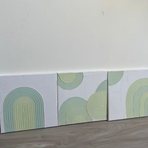 Textured painting for nursery room set of 3